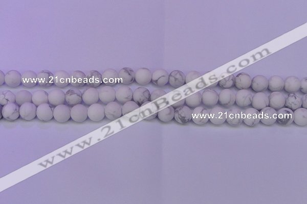 CWB220 15.5 inches 4mm round matte white howlite beads