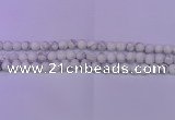 CWB221 15.5 inches 6mm round matte white howlite beads