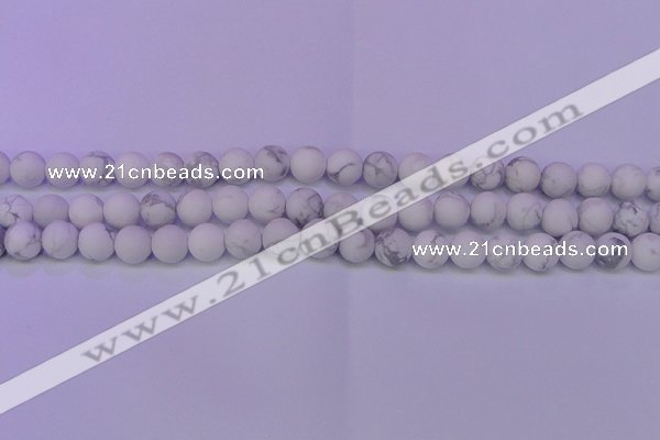 CWB221 15.5 inches 6mm round matte white howlite beads