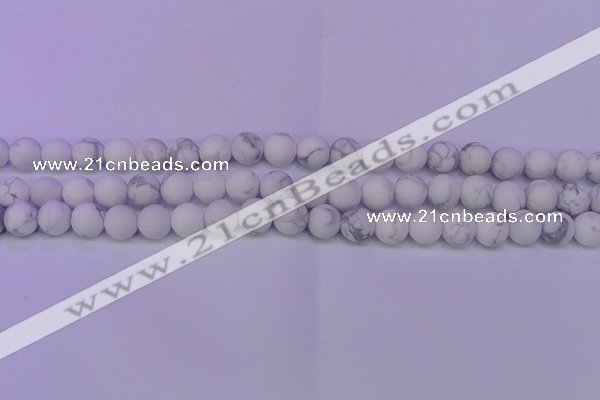 CWB222 15.5 inches 8mm round matte white howlite beads