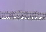 CWB224 15.5 inches 12mm round matte white howlite beads