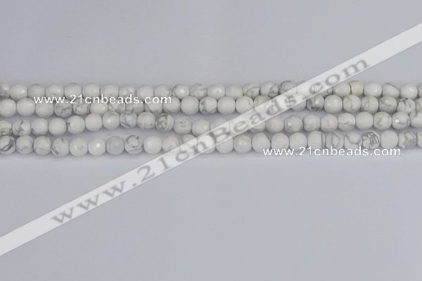 CWB231 15.5 inches 6mm faceted round white howlite beads