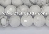 CWB232 15.5 inches 8mm faceted round white howlite beads