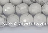 CWB233 15.5 inches 10mm faceted round white howlite beads