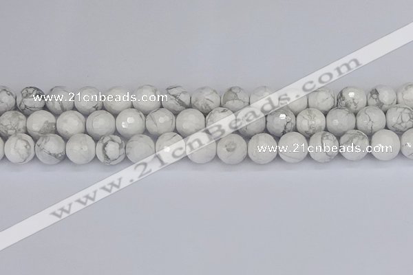 CWB233 15.5 inches 10mm faceted round white howlite beads