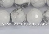 CWB235 15.5 inches 14mm faceted round white howlite beads