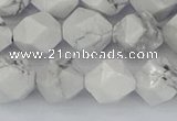 CWB240 15.5 inches 10mm faceted nuggets white howlite beads