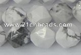 CWB241 15.5 inches 12mm faceted nuggets white howlite beads