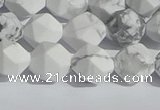 CWB245 15.5 inches 8mm faceted nuggets matte white howlite beads