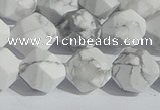 CWB246 15.5 inches 10mm faceted nuggets matte white howlite beads