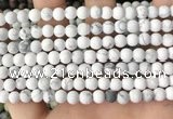 CWB251 15.5 inches 6mm round matte white howlite beads wholesale