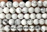CWB282 15 inches 12mm faceted round white howlite beads