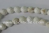 CWB300 15.5 inches 4mm faceted round howlite turquoise beads