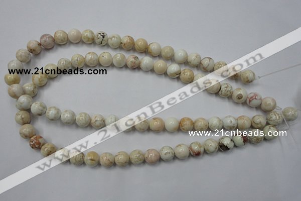 CWB314 15.5 inches 12mm round natural howlite turquoise beads