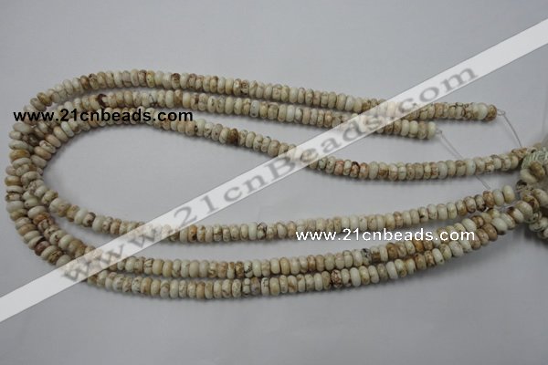 CWB320 15.5 inches 3*6mm rondelle natural howlite turquoise beads