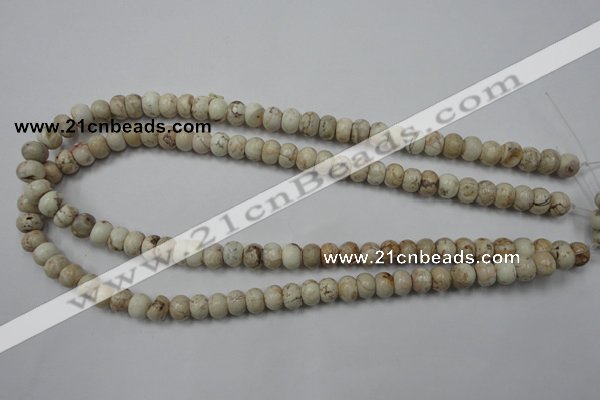 CWB321 15.5 inches 6*8mm rondelle howlite turquoise beads wholesale