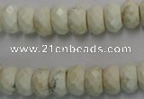 CWB327 15.5 inches 6*10mm faceted rondelle howlite turquoise beads