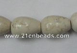 CWB334 15.5 inches 15*22mm teardrop howlite turquoise beads