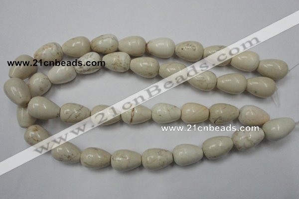 CWB334 15.5 inches 15*22mm teardrop howlite turquoise beads