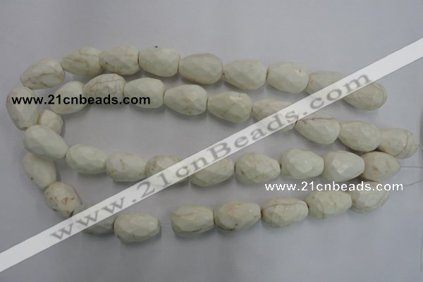 CWB338 15.5 inches 15*22mm faceted teardrop howlite turquoise beads