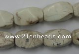 CWB340 15.5 inches 12*20mm twisted rice howlite turquoise beads