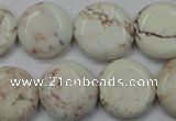 CWB345 15.5 inches 18mm flat round howlite turquoise beads