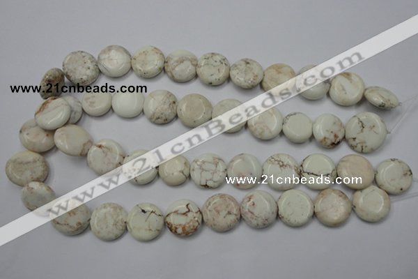 CWB345 15.5 inches 18mm flat round howlite turquoise beads