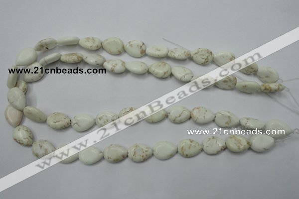 CWB363 15.5 inches 12*16mm flat teardrop howlite turquoise beads