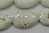 CWB367 15.5 inches 20*30mm flat teardrop howlite turquoise beads