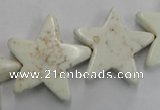 CWB379 15.5 inches 25*25mm star howlite turquoise beads wholesale