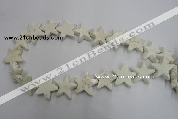 CWB379 15.5 inches 25*25mm star howlite turquoise beads wholesale