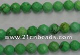 CWB391 15.5 inches 6mm faceted round howlite turquoise beads