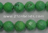 CWB393 15.5 inches 10mm faceted round howlite turquoise beads