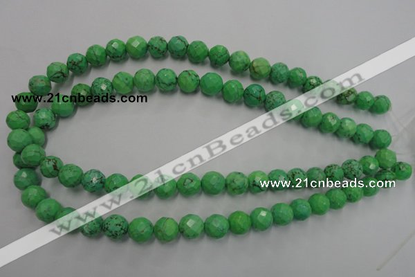 CWB393 15.5 inches 10mm faceted round howlite turquoise beads