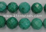 CWB404 15.5 inches 12mm faceted round howlite turquoise beads