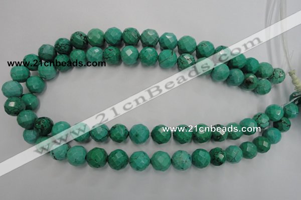 CWB404 15.5 inches 12mm faceted round howlite turquoise beads