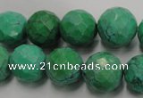 CWB405 15.5 inches 14mm faceted round howlite turquoise beads