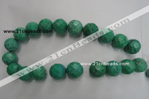 CWB407 15.5 inches 18mm faceted round howlite turquoise beads