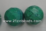 CWB408 15.5 inches 20mm faceted round howlite turquoise beads