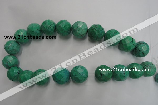 CWB408 15.5 inches 20mm faceted round howlite turquoise beads