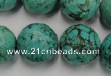 CWB428 15.5 inches 18mm faceted round howlite turquoise beads