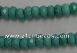 CWB442 15.5 inches 5*8mm faceted rondelle howlite turquoise beads