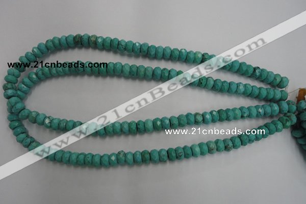 CWB442 15.5 inches 5*8mm faceted rondelle howlite turquoise beads