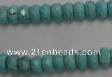 CWB443 15.5 inches 5*8mm faceted rondelle howlite turquoise beads