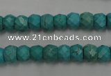 CWB444 15.5 inches 6*8mm faceted rondelle howlite turquoise beads