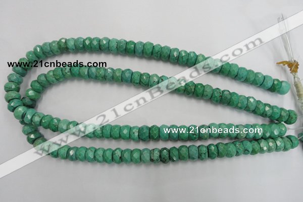 CWB445 15.5 inches 6*10mm faceted rondelle howlite turquoise beads