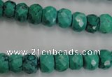 CWB446 15.5 inches 7*10mm faceted rondelle howlite turquoise beads