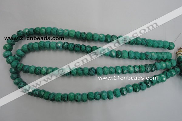 CWB446 15.5 inches 7*10mm faceted rondelle howlite turquoise beads