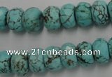 CWB449 15.5 inches 8*12mm faceted rondelle howlite turquoise beads