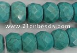 CWB453 15.5 inches 10*14mm faceted rondelle howlite turquoise beads